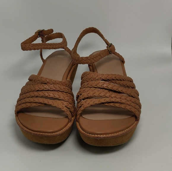 Camper Damas Tan Leather Platform Sandals - Picture 2 of 8